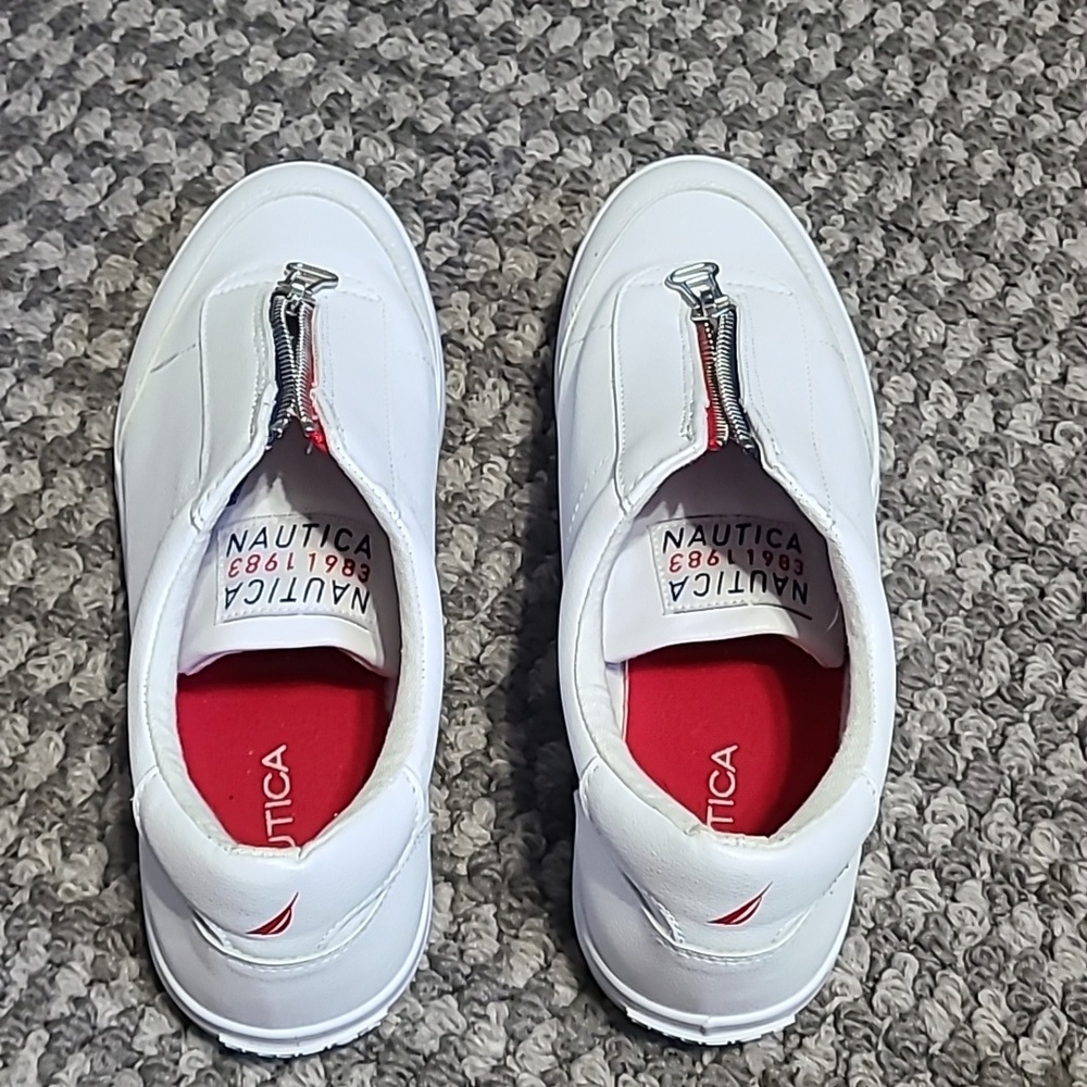 Nautica White and Red Sneakers Mariam‎ Zip On Shoes size 8 - Picture 5 of 12